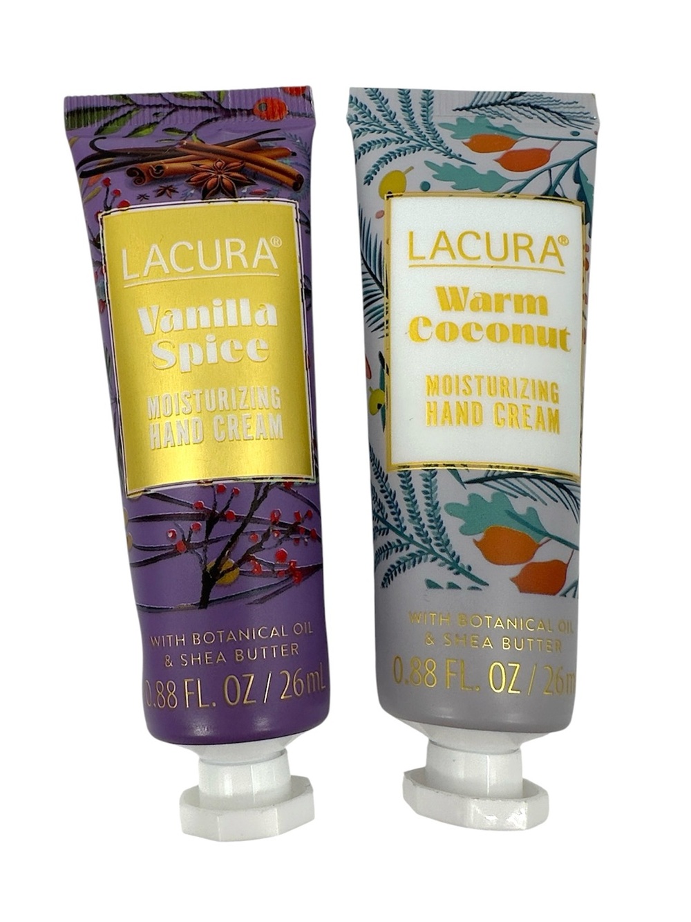 Lacura Moisturizing Hand Cream LOT of 2 Vanilla Spice Warm Coconut 0.88fl oz
